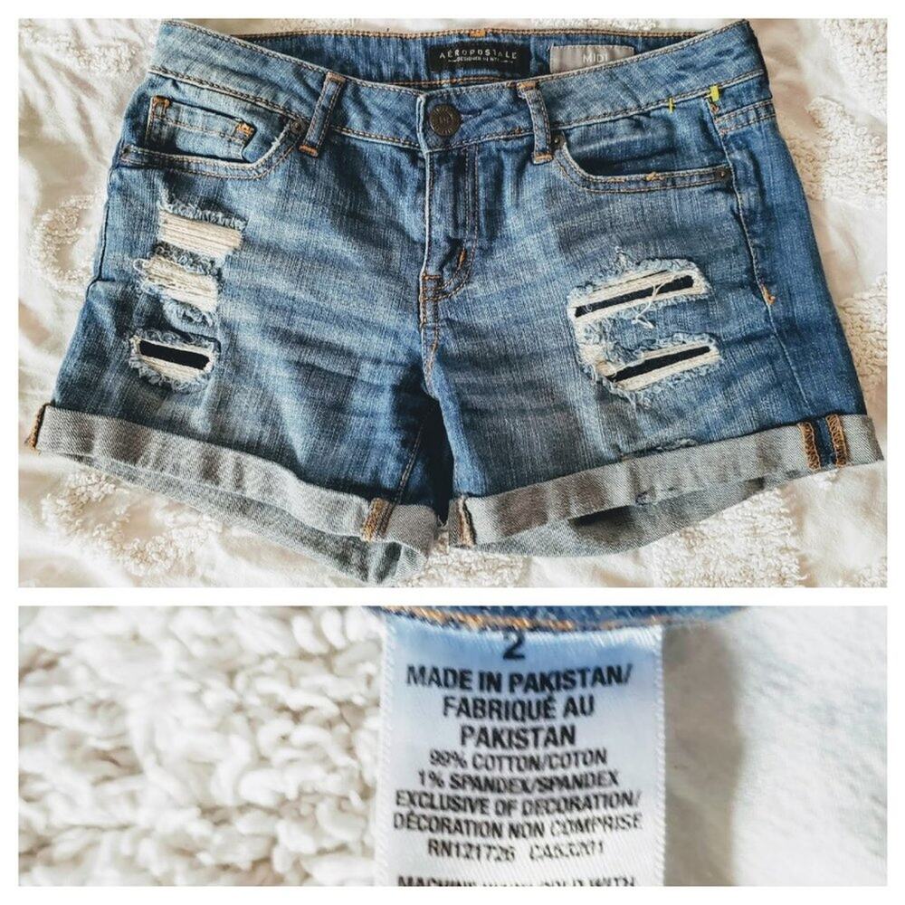 AEROPOSTALE Womens jean shorts sz 2 EUC